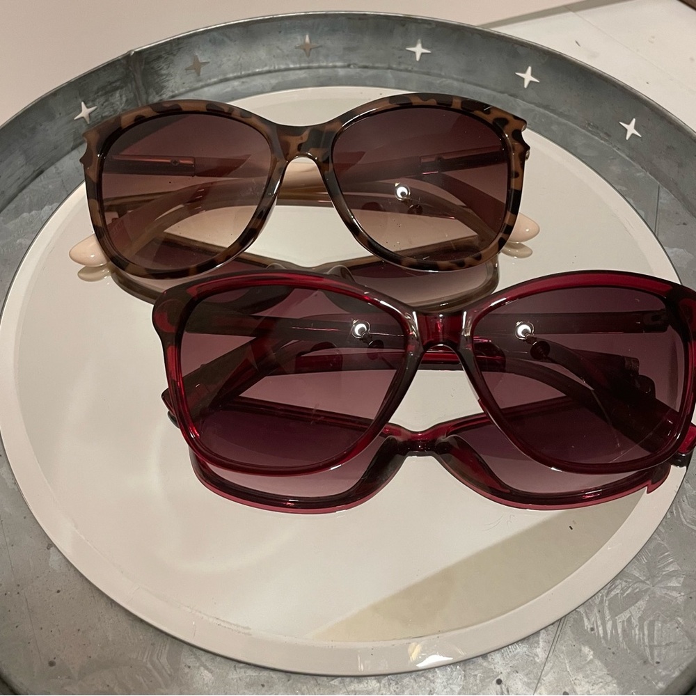 Elle Brown and Red Fashion Sunglasses